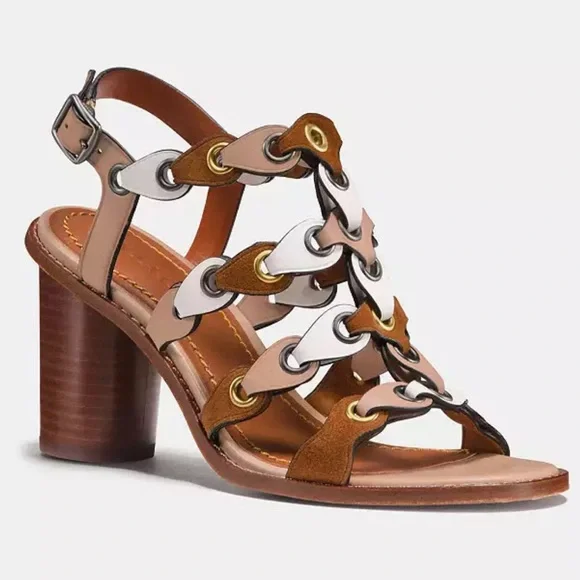 Mid Heel Sandal With Coach Link - Picture 1 of 4